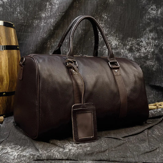 LEATHER DUFFLE TRAVEL BAG