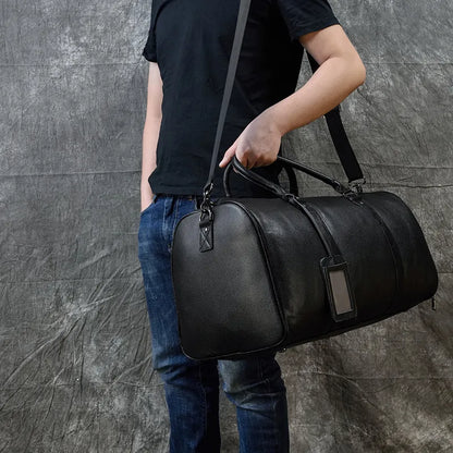 LEATHER DUFFLE TRAVEL BAG