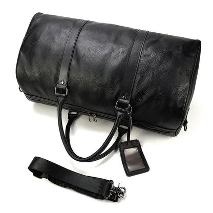 LEATHER DUFFLE TRAVEL BAG