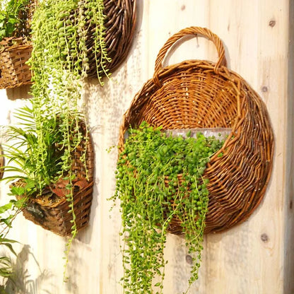 WALL RATTAN FLOWER PLANTER