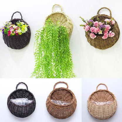 WALL RATTAN FLOWER PLANTER