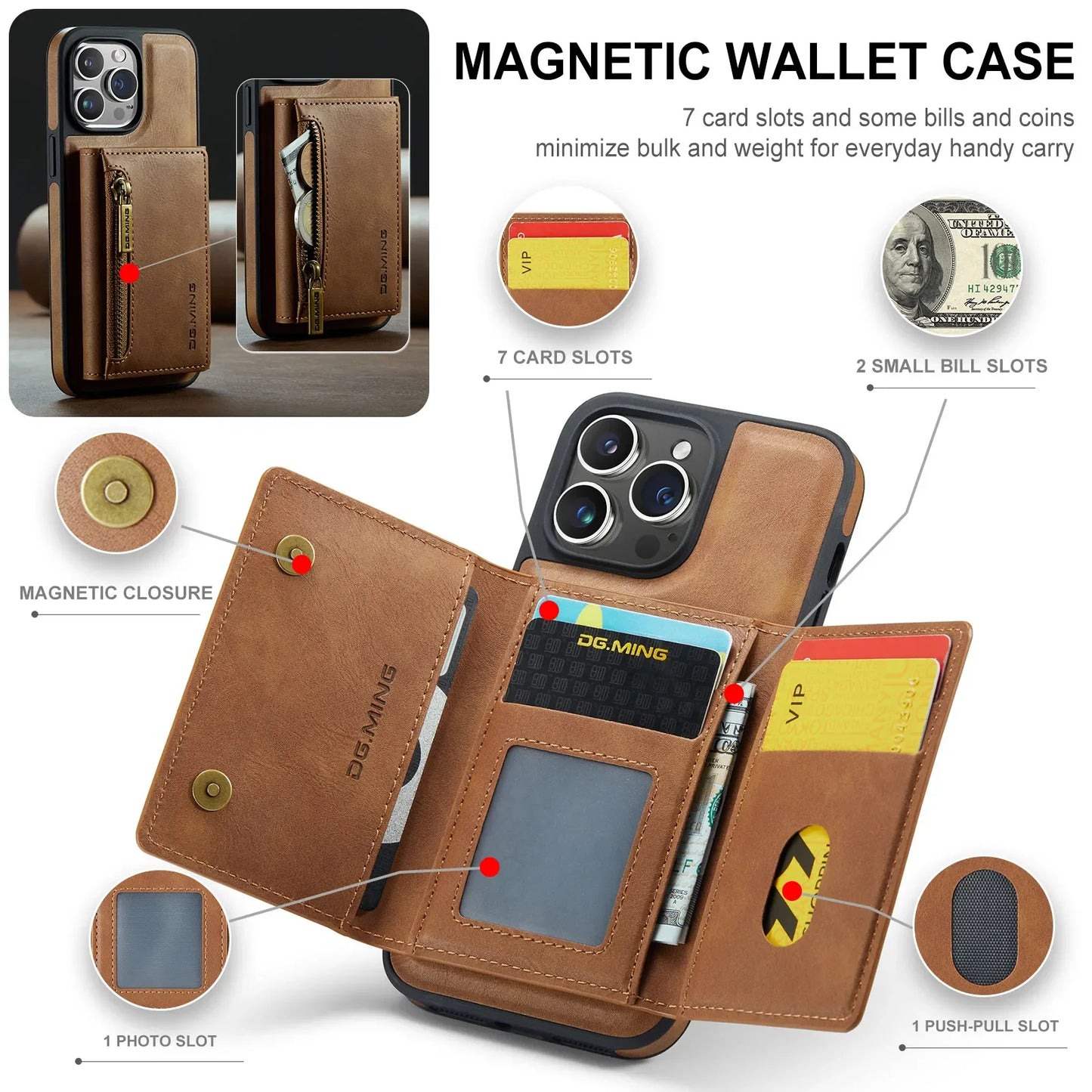 2in1 LEATHER PHONE CASE