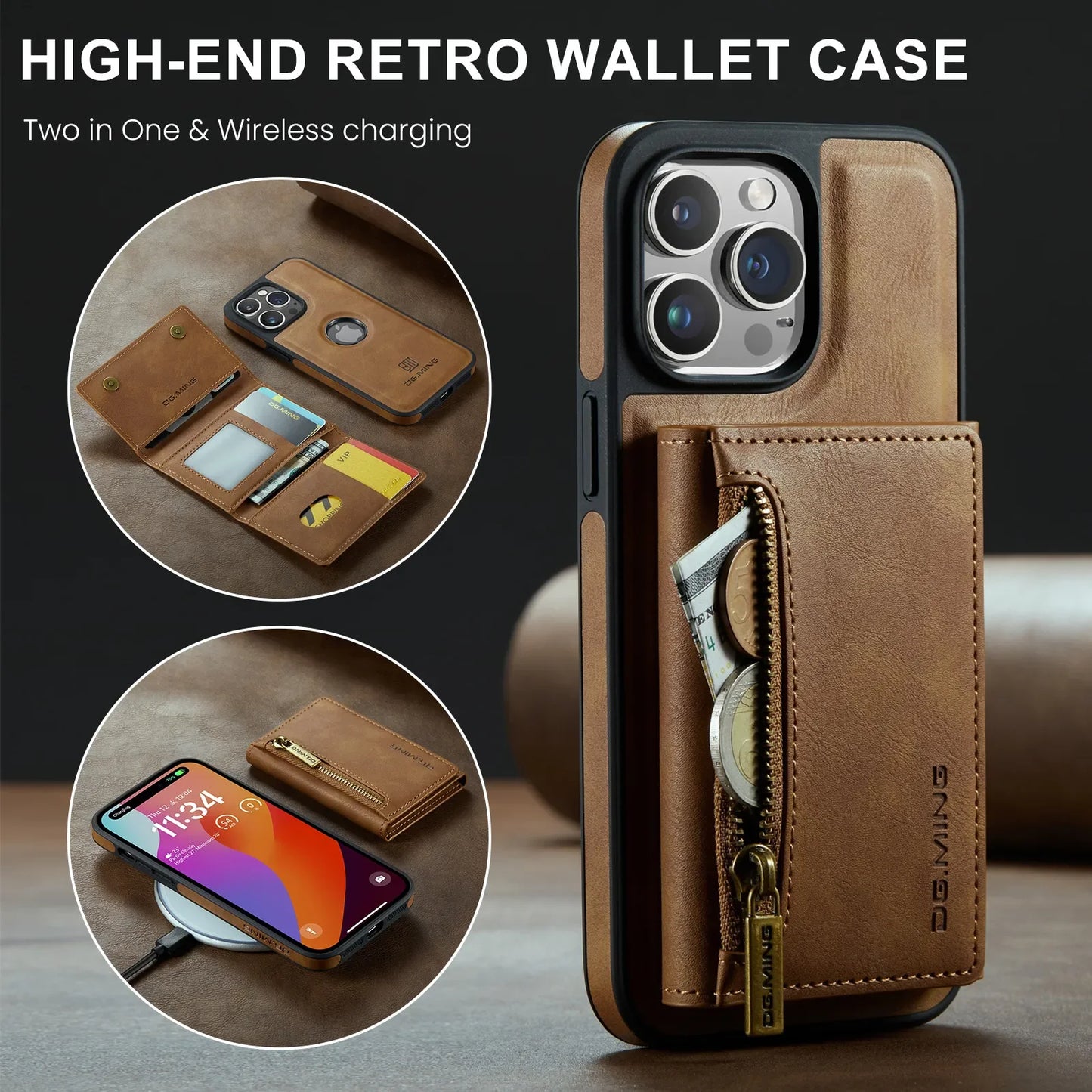 2in1 LEATHER PHONE CASE